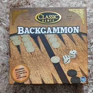 Classic Games Backgammon Set - Tan and Black